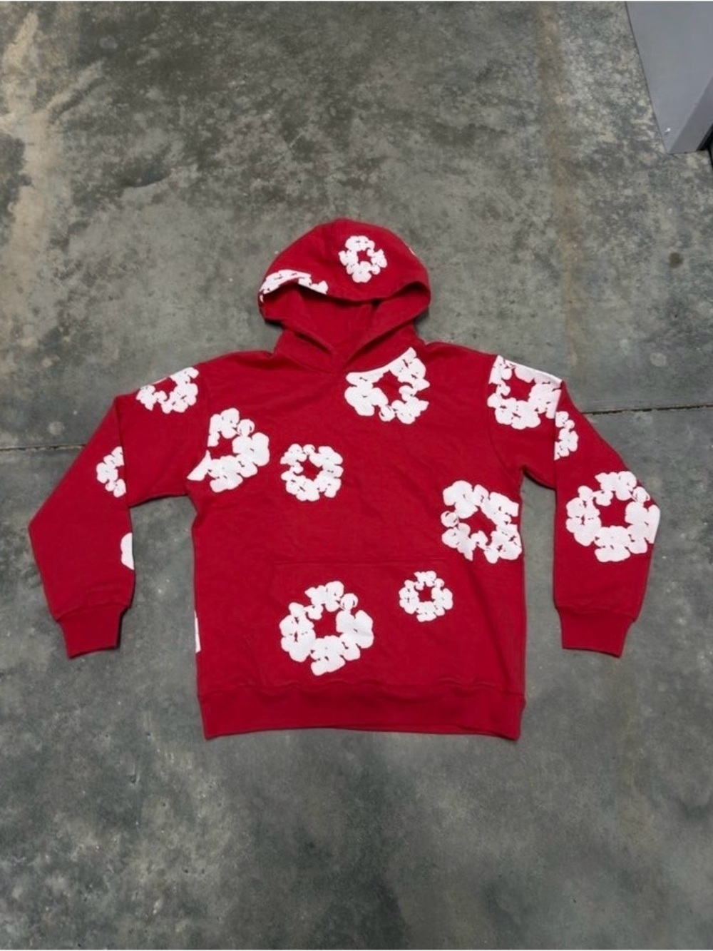 Denim Tears red cotton wreath hoodie